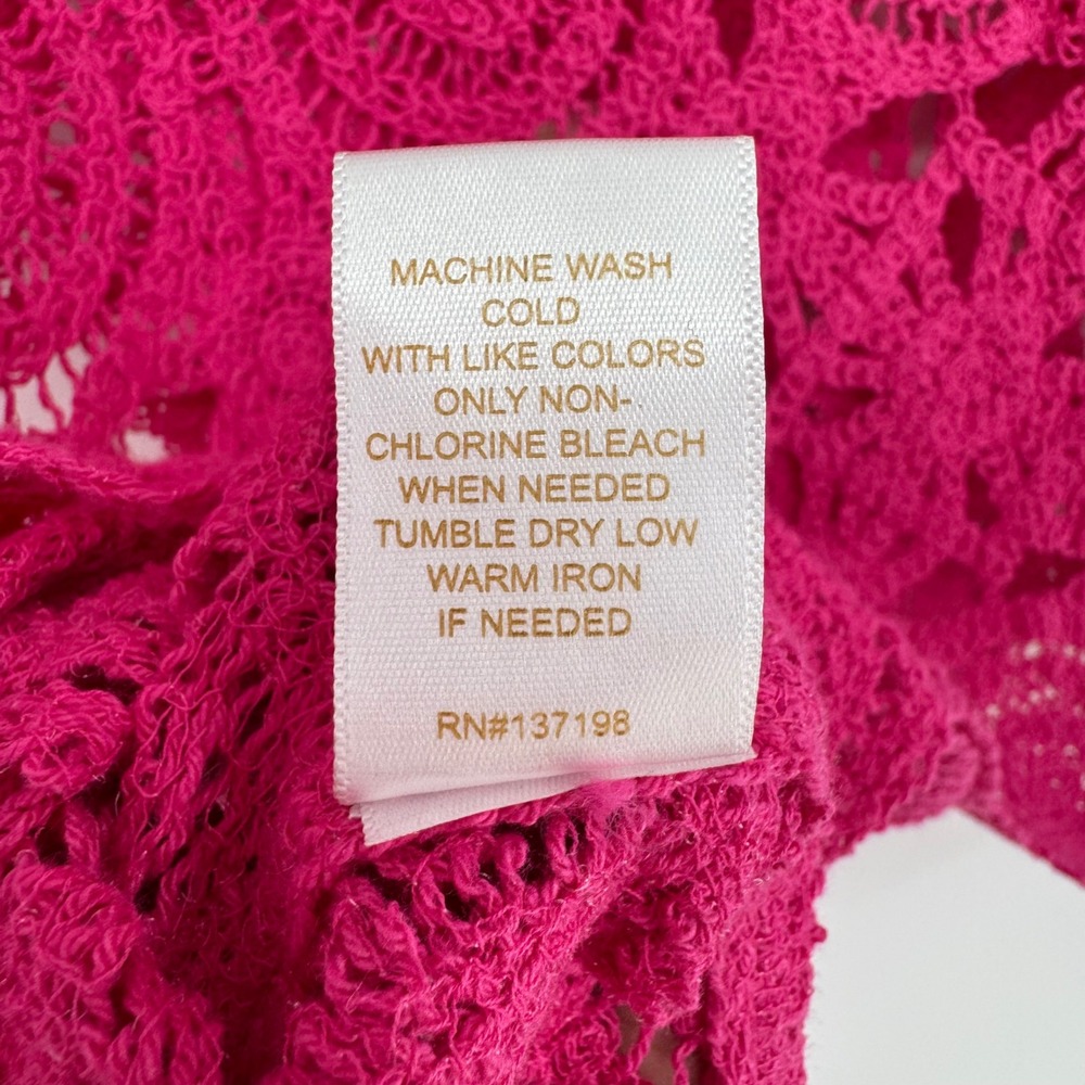 NWT Caroline Constas Pink Crochet Two-Piece Skirt Set Sleeveless Fuchsia Pink M - Picture 8 of 14